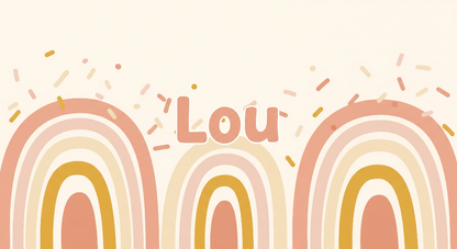 Flat artwork preview of the Kids-Mundo pastel rainbow arches wall mural design