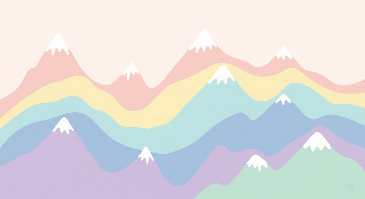 Pastel Rainbow Mountains Wall Mural