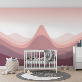 Gentle wave pattern wallpaper creating calm atmosphere in children's bedroom decor