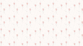 Detailed pink balloons and stars mural wallpaper design pattern by Kids-Mundo