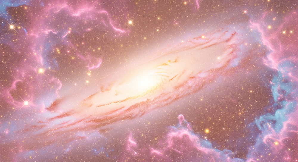 Pink Galaxy Nebula Space Wall Mural