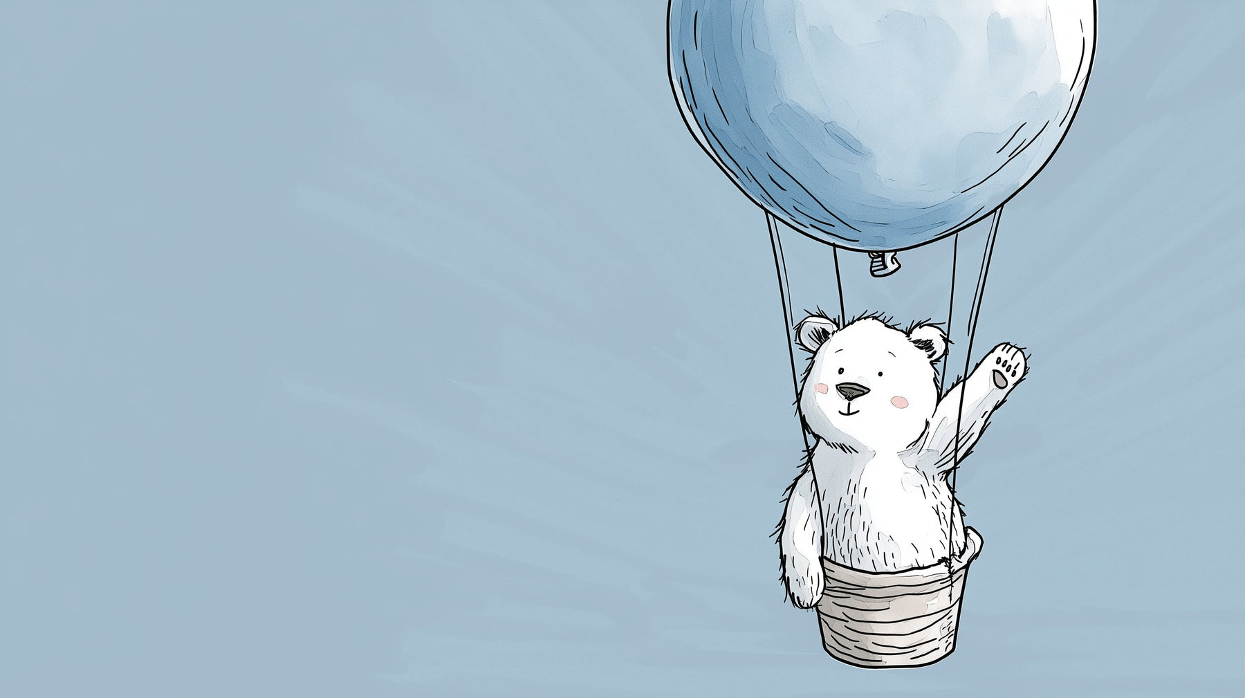 Detailed polar bear hot air balloon mural wallpaper design pattern by Kids-Mundo