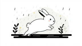 Detailed white bunny with pink cheeks mural wallpaper design pattern by Kids-Mundo
