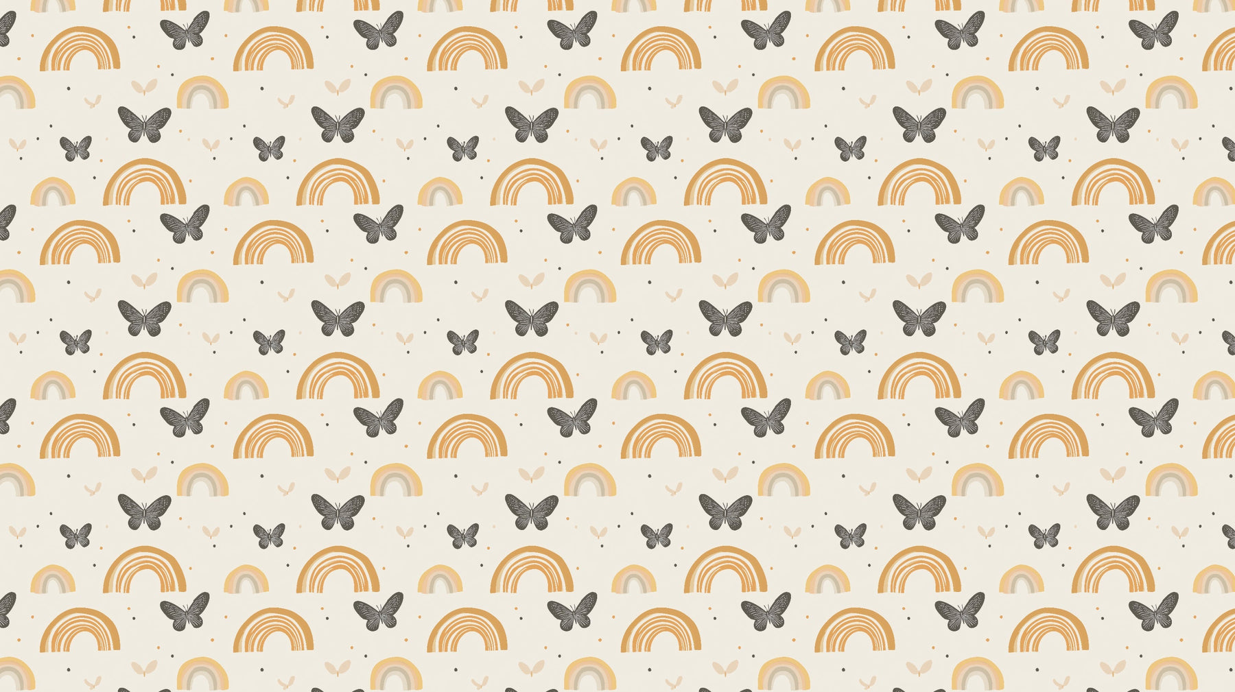 Detailed rainbow butterfly mural wallpaper design pattern with soft pastels by Kids-Mundo