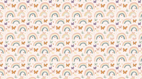 Detailed rainbow butterfly mural wallpaper design pattern with colorful butterflies by Kids-Mundo