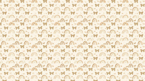 Detailed rainbow and golden butterfly mural wallpaper design pattern on cream background by Kids-Mundo