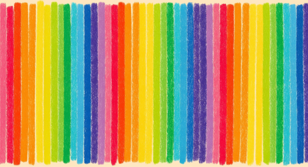 Crayon-Textured Rainbow Stripes Wall Mural