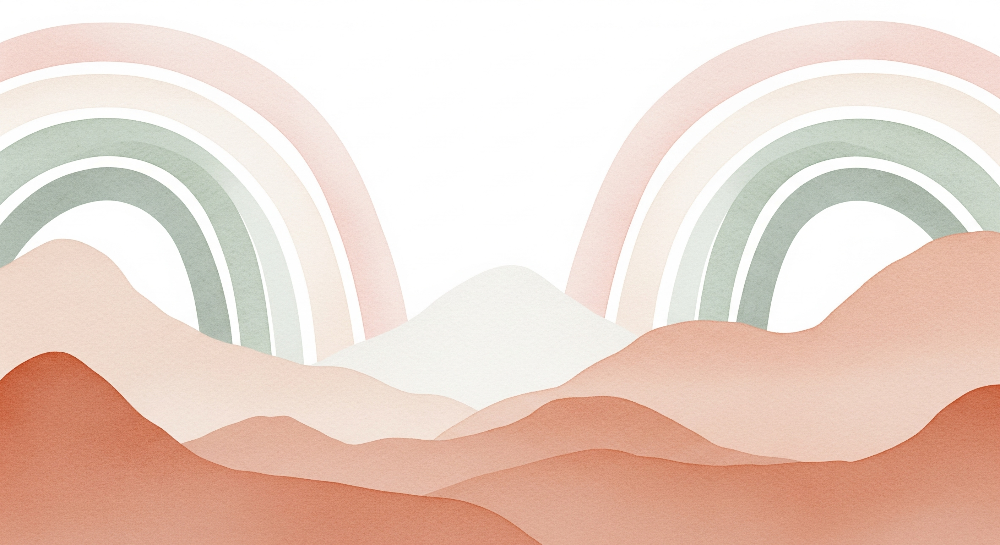 Watercolour Rainbow Mountains Wall Mural