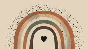 Detailed bohemian rainbow mural wallpaper design pattern with warm beige tones by Kids-Mundo