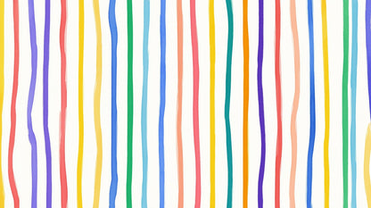 Flat artwork of the Kids-Mundo rainbow stripe wall mural pattern design