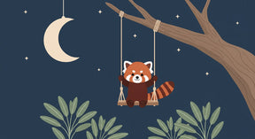 Detailed red panda under starry sky mural wallpaper design pattern by Kids-Mundo