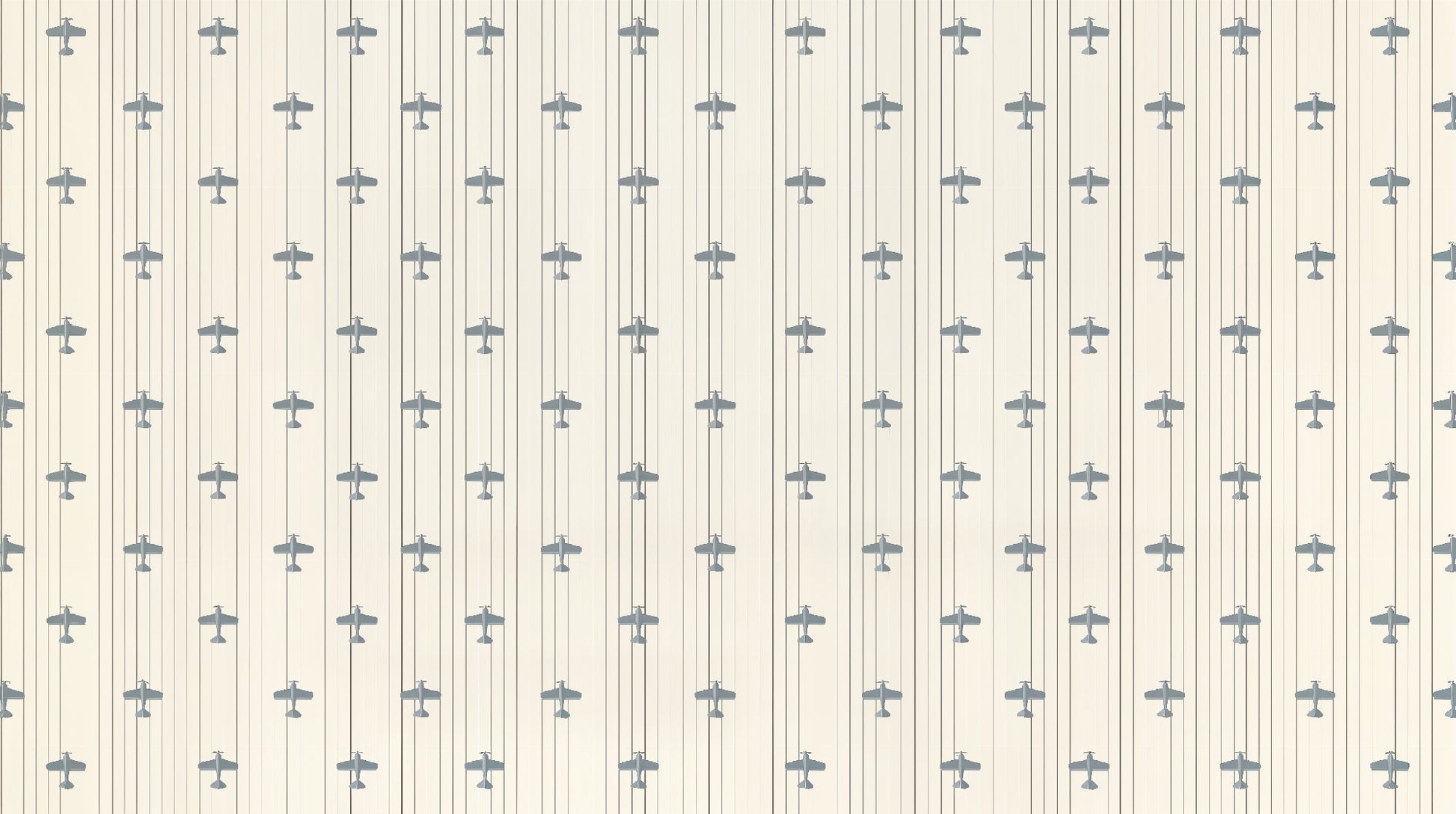 Kids-Mundo flat artwork of a repeating retro aeroplane pattern in cream and grey.