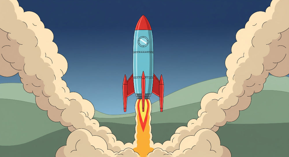 Detailed rocket space adventure mural wallpaper design pattern by Kids-Mundo