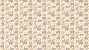 Detailed safari animals mural wallpaper design pattern showing elephants, zebras and botanical elements