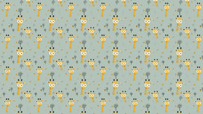 Detailed safari giraffe mural wallpaper design pattern with stylized trees by Kids-Mundo