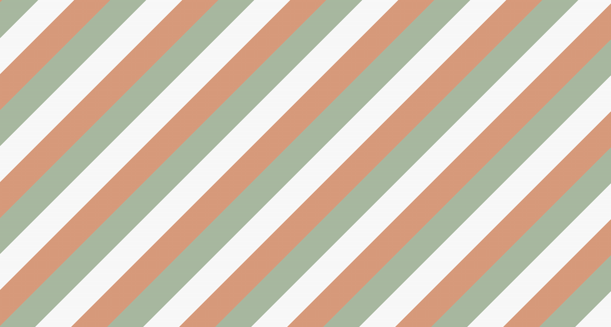 Sage Green and Terracotta Diagonal Stripe Wall Mural