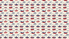 Detailed sailboat mural wallpaper design pattern with colorful boats by Kids-Mundo