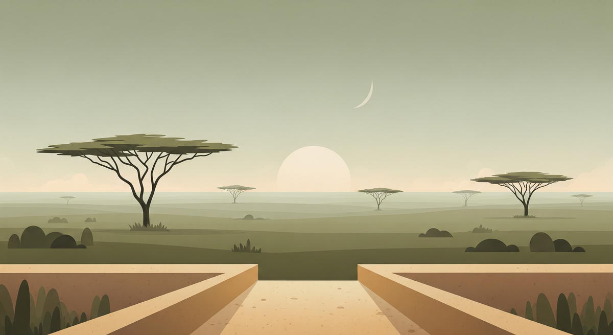 African Savanna Sunset Wall Mural