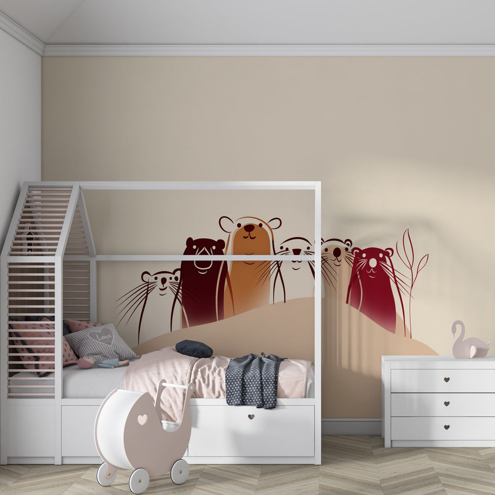 Marine animals wallpaper transforming nursery into gentle underwater paradise for children