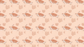Detailed sea turtle and coral mural wallpaper design pattern by Kids-Mundo showing marine motifs