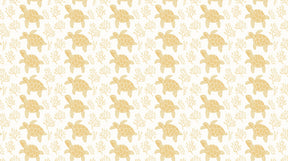 Detailed golden sea turtle and coral mural wallpaper design pattern by Kids-Mundo