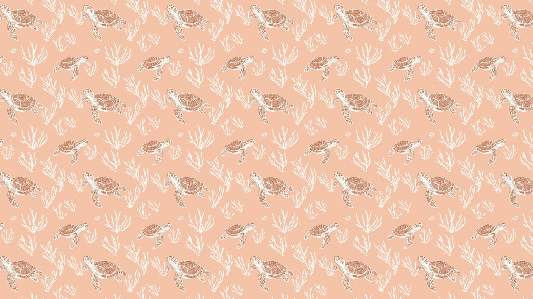 Detailed sea turtle coral ocean mural wallpaper design pattern by Kids-Mundo