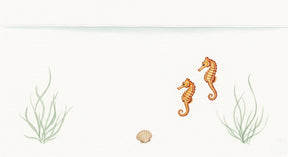 Detailed seahorse and seaweed mural wallpaper design pattern by Kids-Mundo