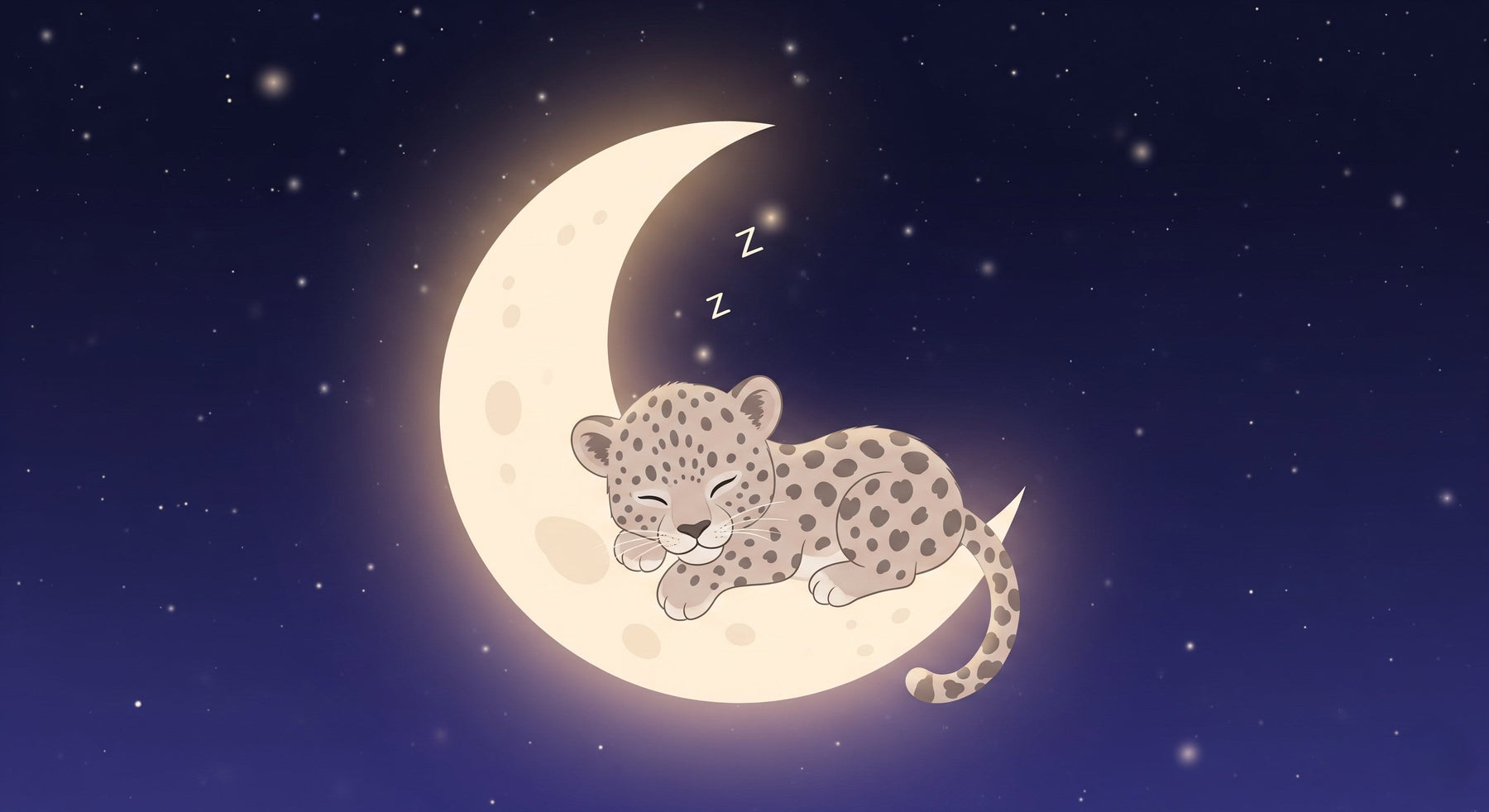 Detailed sleeping leopard on moon mural wallpaper design pattern by Kids-Mundo