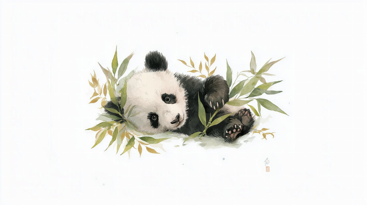 Sleepy Panda in Bamboo Wall Mural