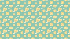 Detailed smiling sun and clouds mural wallpaper design pattern by Kids-Mundo