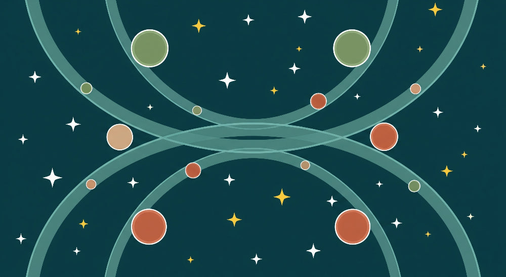Detailed space galaxy mural wallpaper design pattern with planets and stars by Kids-Mundo