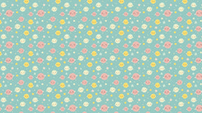 Detailed space planet mural wallpaper design pattern with smiling celestial characters by Kids-Mundo