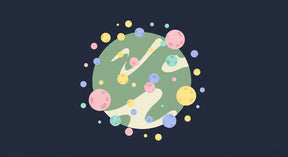 Detailed space planets mural wallpaper design pattern with colorful floating orbs by Kids-Mundo