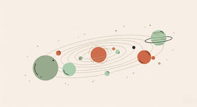 Detailed space planets mural wallpaper design pattern with colorful solar system by Kids-Mundo