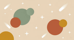 Detailed space planets mural wallpaper design pattern with colorful galaxies by Kids-Mundo