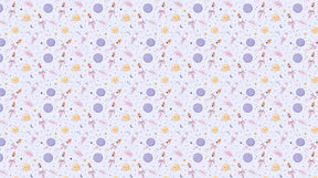 Detailed space rocket mural wallpaper design pattern with planets and stars by Kids-Mundo