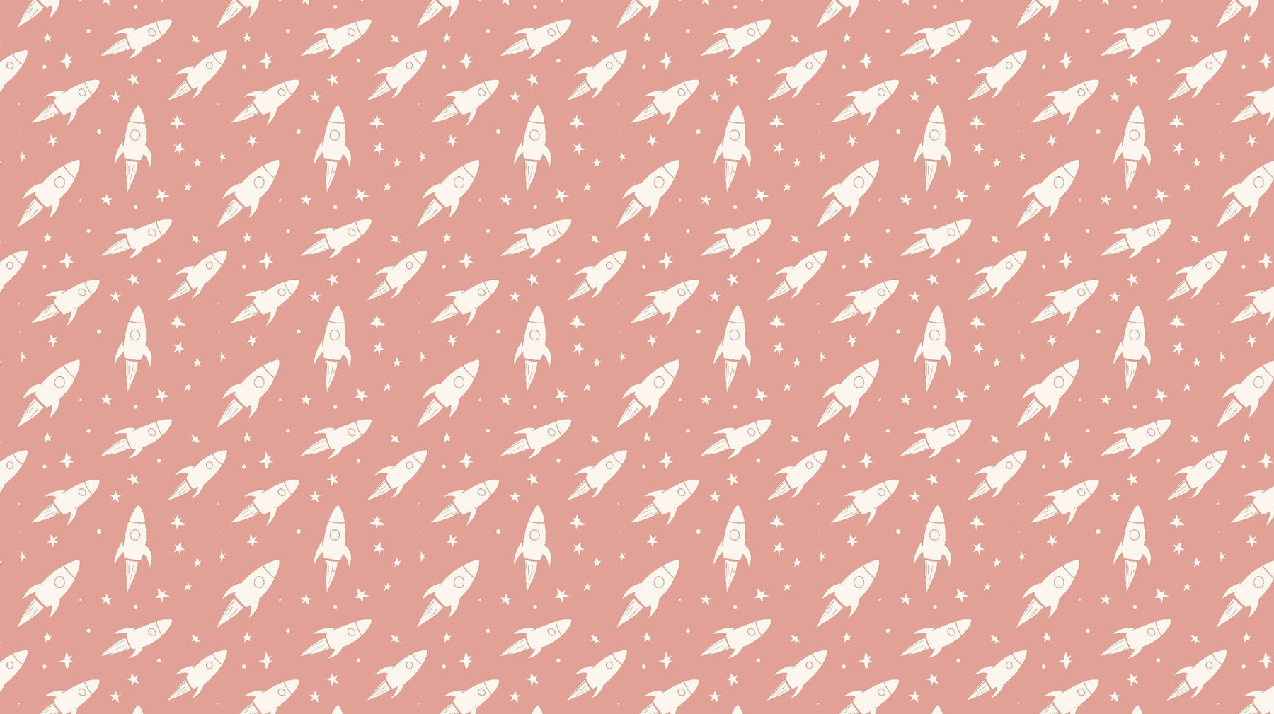 Detailed space rocket mural wallpaper design pattern with white rockets and stars by Kids-Mundo