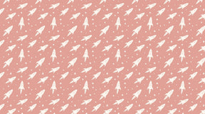 Detailed space rocket mural wallpaper design pattern with white rockets and stars by Kids-Mundo