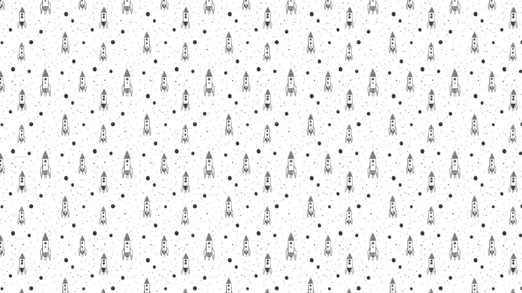 Detailed space rocket and planets mural wallpaper design pattern by Kids-Mundo