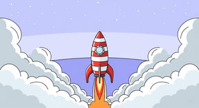 Detailed space rocket and clouds mural wallpaper design pattern by Kids-Mundo