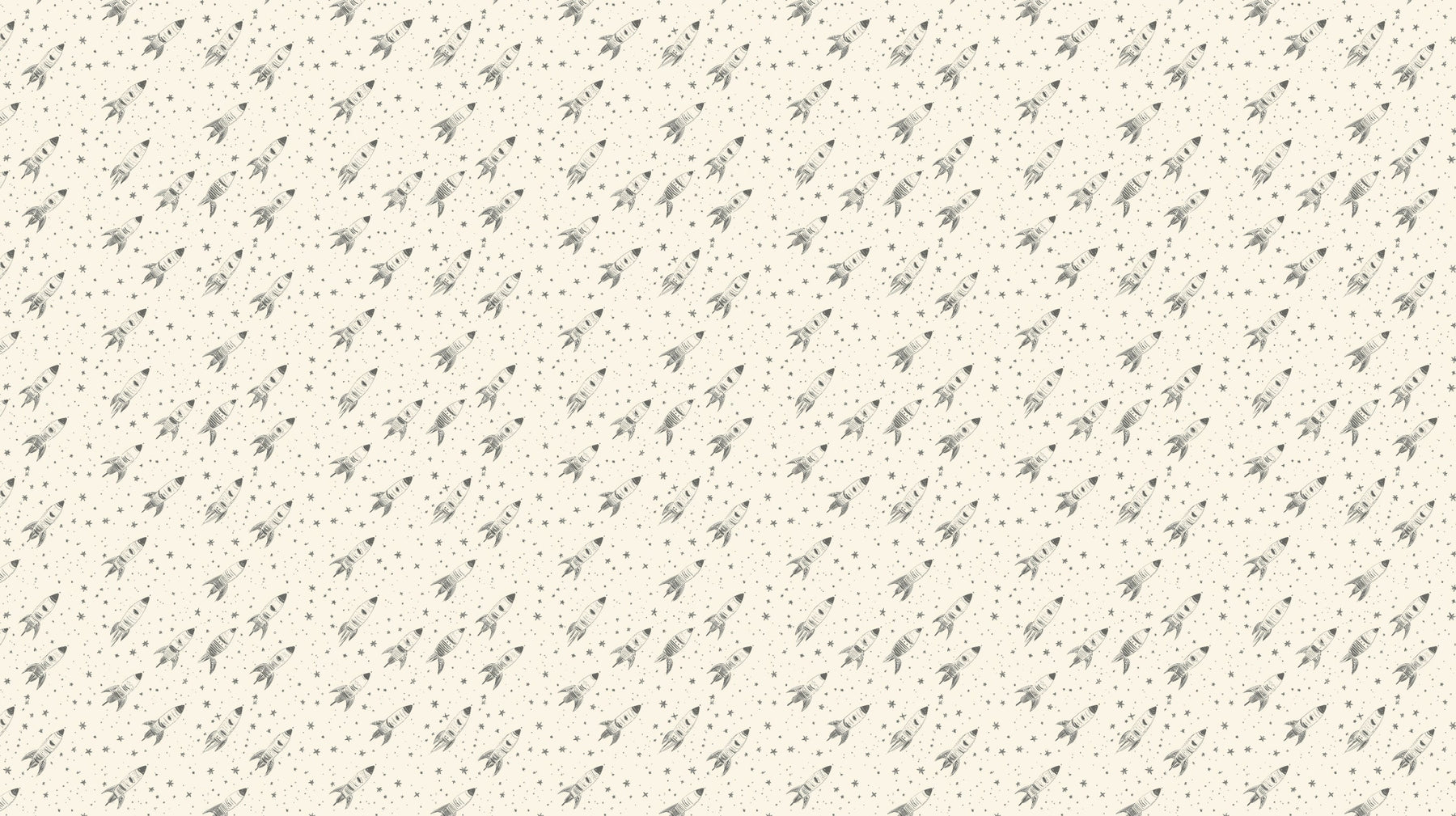 Detailed space rocket mural wallpaper design pattern with grey rockets and stars by Kids-Mundo