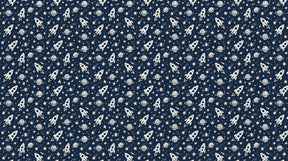 Detailed space rocket and planets mural wallpaper design pattern by Kids-Mundo