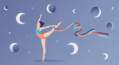 Flat artwork preview of the Kids-Mundo starlight ribbon dancer wall mural design