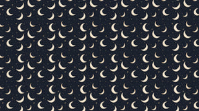 Detailed starry night mural wallpaper design pattern with crescent moons by Kids-Mundo