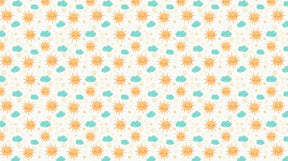 Detailed smiling sun and clouds mural wallpaper design pattern by Kids-Mundo