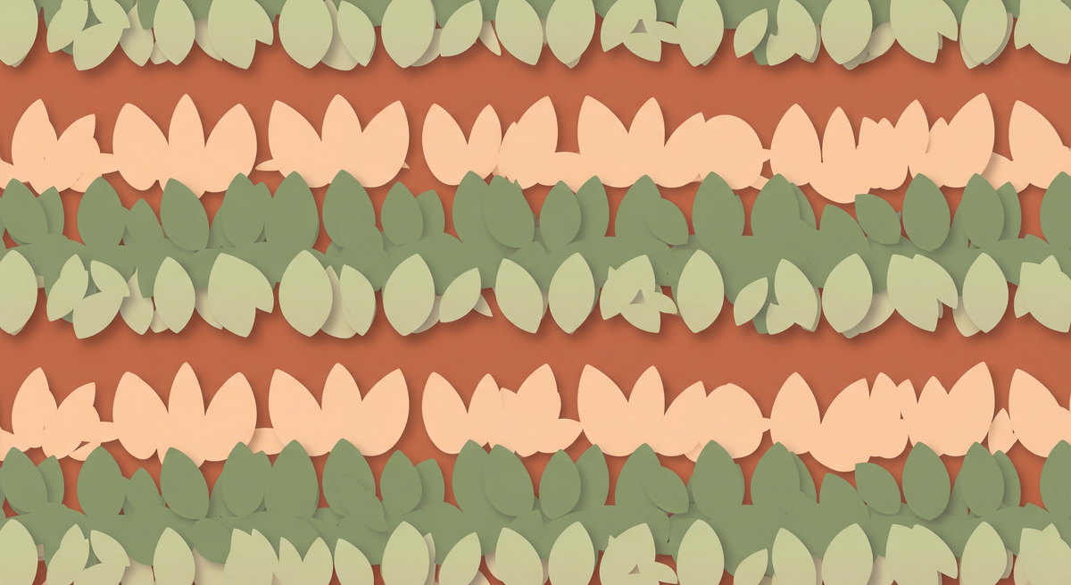 Terracotta Leaf Stripe Wall Mural