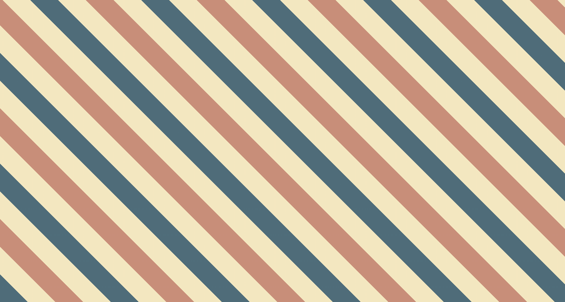 Kids-Mundo flat artwork of the terracotta, navy and cream diagonal stripe wall mural design.