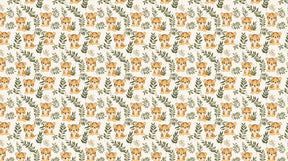 Detailed tiger jungle mural wallpaper design pattern showing playful tigers among delicate foliage by Kids-Mundo
