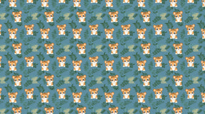 Detailed tiger jungle mural wallpaper design pattern showing cute animals and foliage by Kids-Mundo
