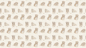 Detailed tiger mural wallpaper design pattern with adorable safari motifs by Kids-Mundo